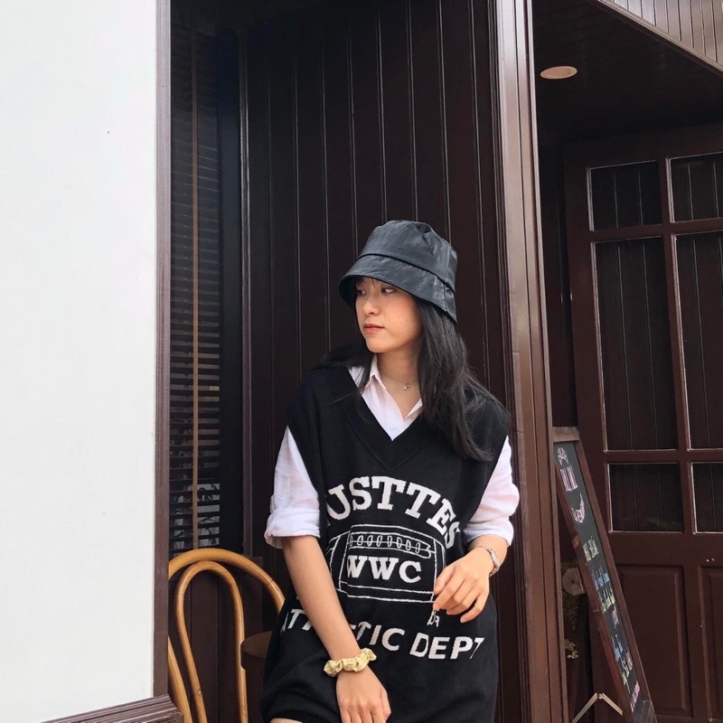 Nón bucket nữ da nhám mũ bucket tai bèo vành cụp ngắn cá tính phong cách phong cách Hàn Quốc SAIGON HAT