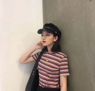 💋CropTop Sọc Cut Out Tim ( Ảnh Thật )