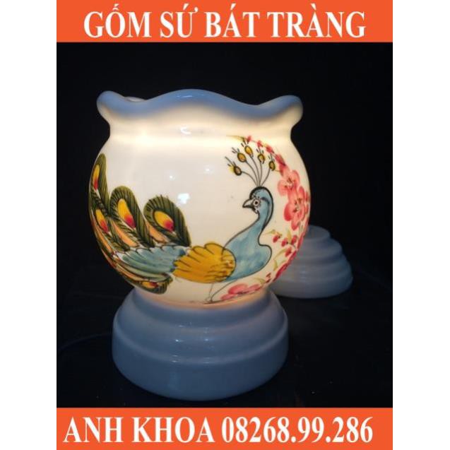 Đèn xông tinh dầu cao 15cm size to - Gốm sứ Bát Tràng Anh Khoa