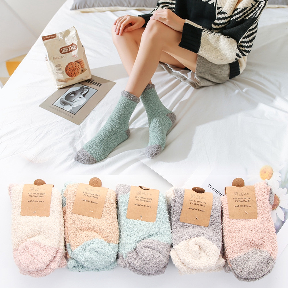 Đôi vớ kiểu đan len họa tiết giáng sinh thời trang mùa đông cho nữ