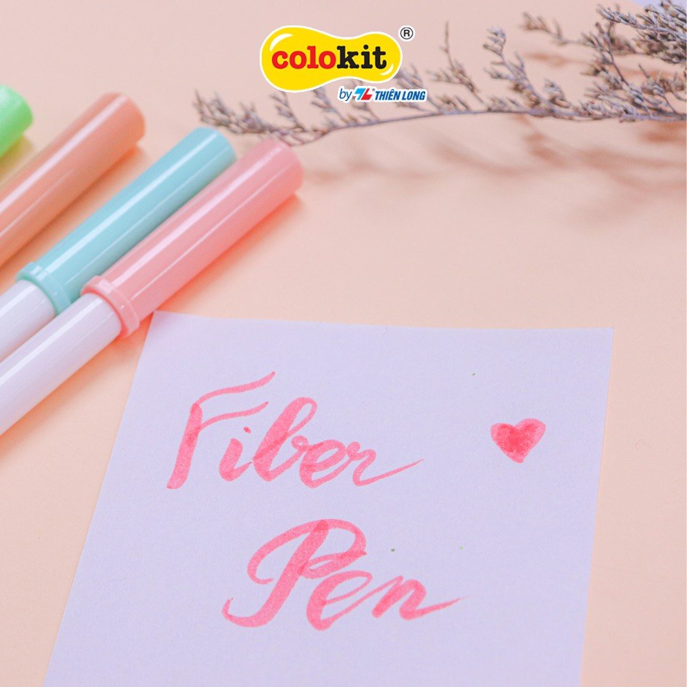 Bút lông 20 màu Pastel Washable Fiber Pen Thiên Long Colokit SWM-C008 - Bút lông màu rửa được