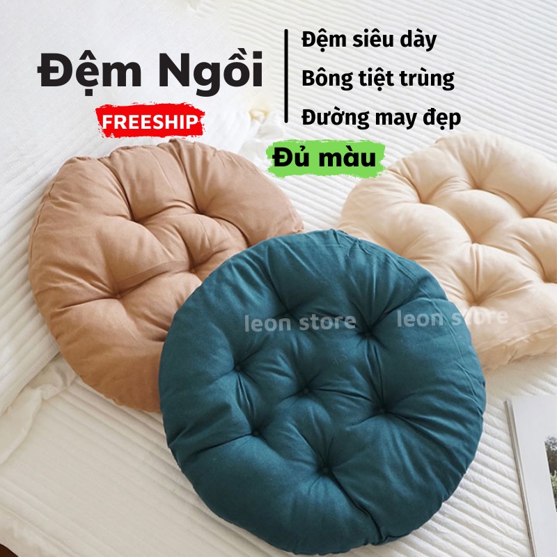 Đệm Lót Ghế, Đệm Ngồi Bệt Tròn Trang Trí Nhà Cửa, Quán Trà Sữa Kiểu Nhật LEON OFFICIAL