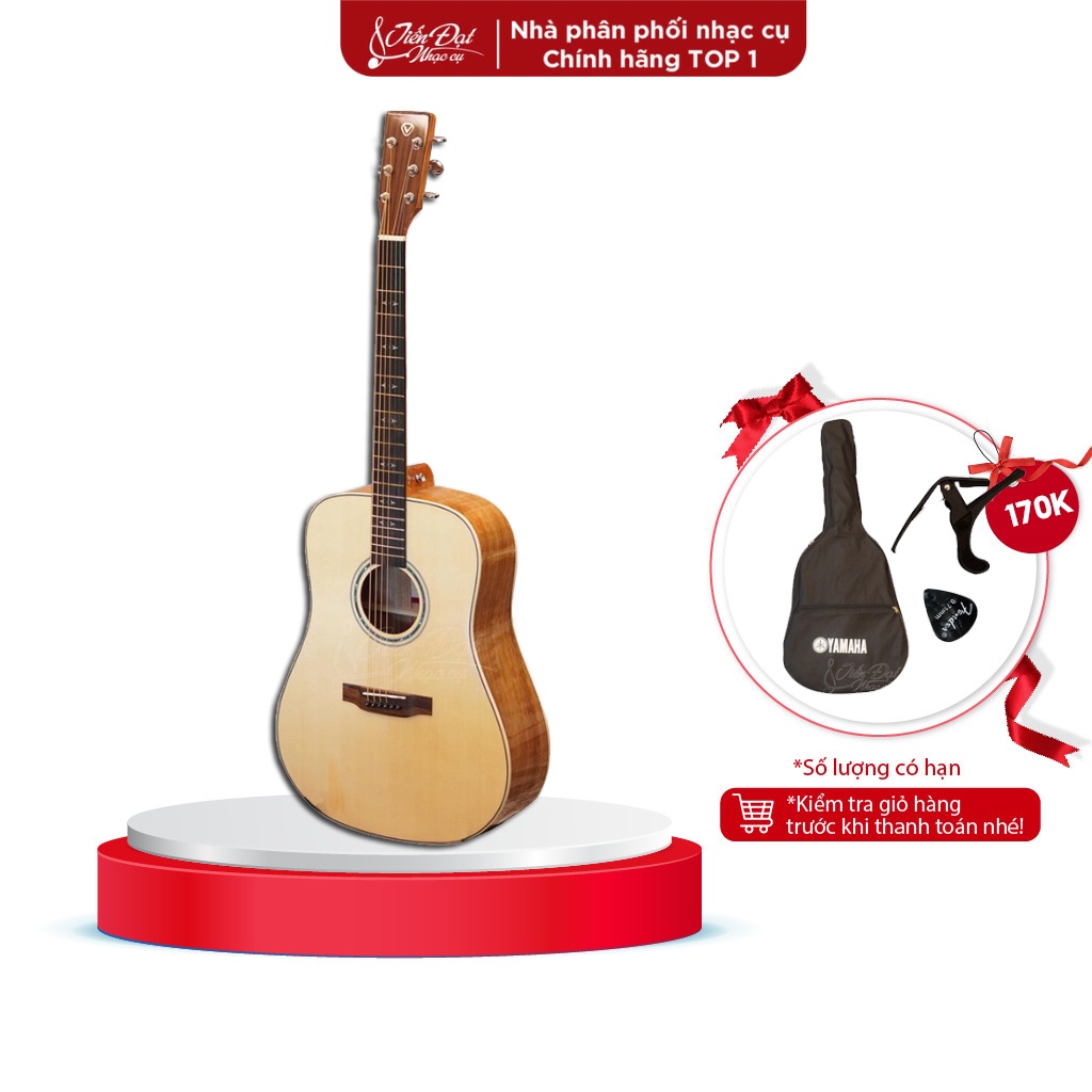 Đàn Guitar Acoustic VALOTE VA-102F - GUITAR Đệm Hát Gỗ Vân Sam Cao Cấp - Độ Ngân Tốt - Full phụ kiện