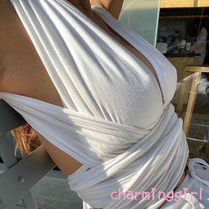 Áo dây màu trơn thiết kế sáng tạo thời trang nữ quyến rũ