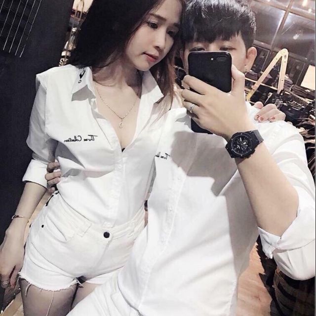 Áo sơ mi cặp nam nữ