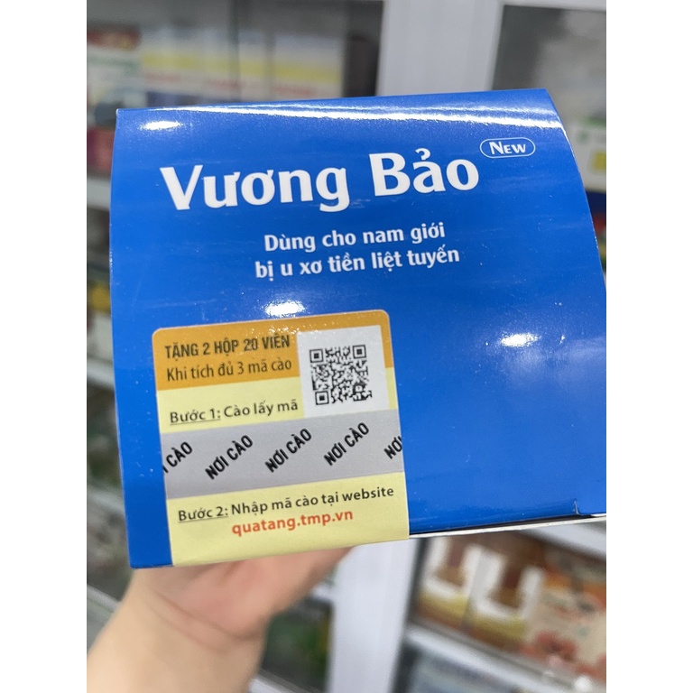 Viên uống Vương Bảo hộp 20 viên lọ 80 viên dùng cho nam giới phì đại tuyến tiền liệt