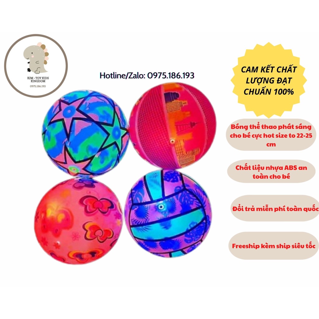 Bóng Phát Sáng Đồ Chơi Cho Bé Silicon Cao Cấp Size 25 cm