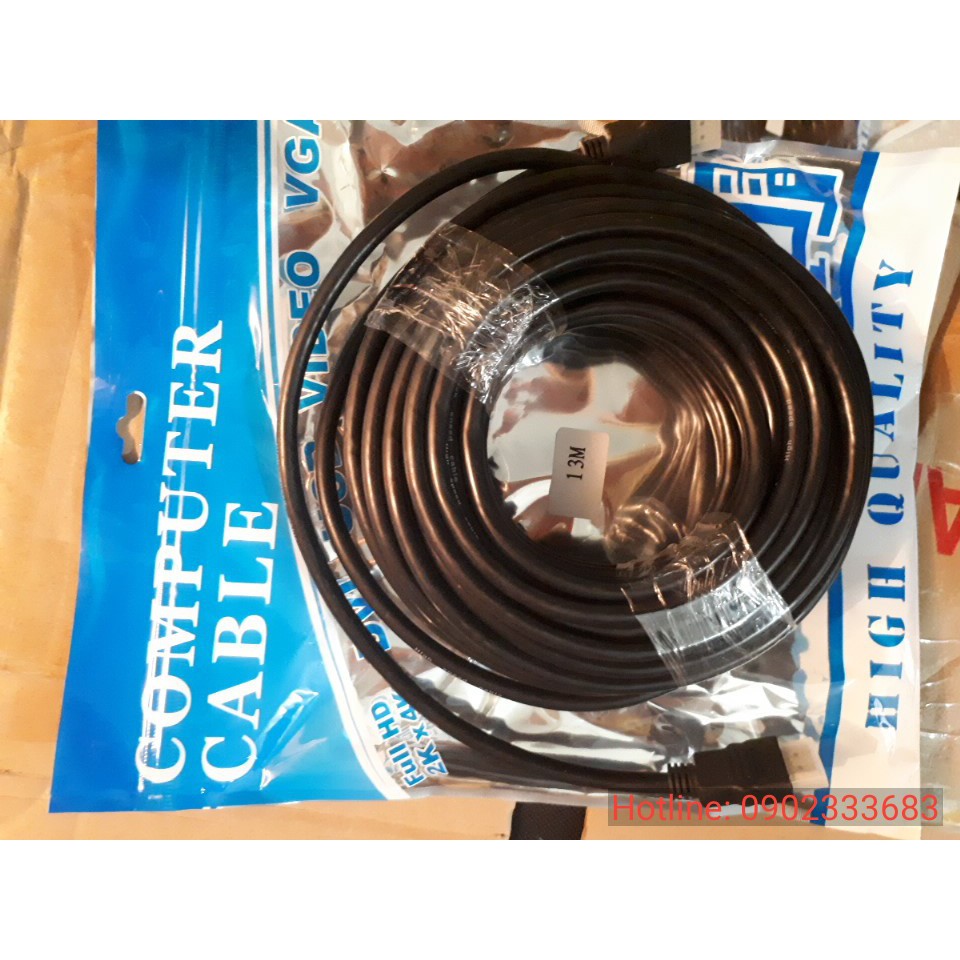 Dây hdmi 13m full hd | Cáp hdmi 13m tròn đen