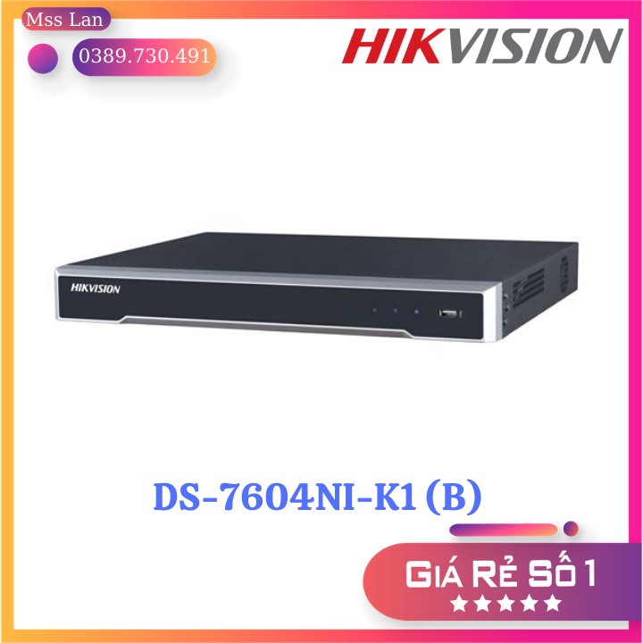 Đầu 4 Kênh IP HikVision DS-7604NI-K1(B), Hỗ Trợ P2P - Hàng Chính Hãng