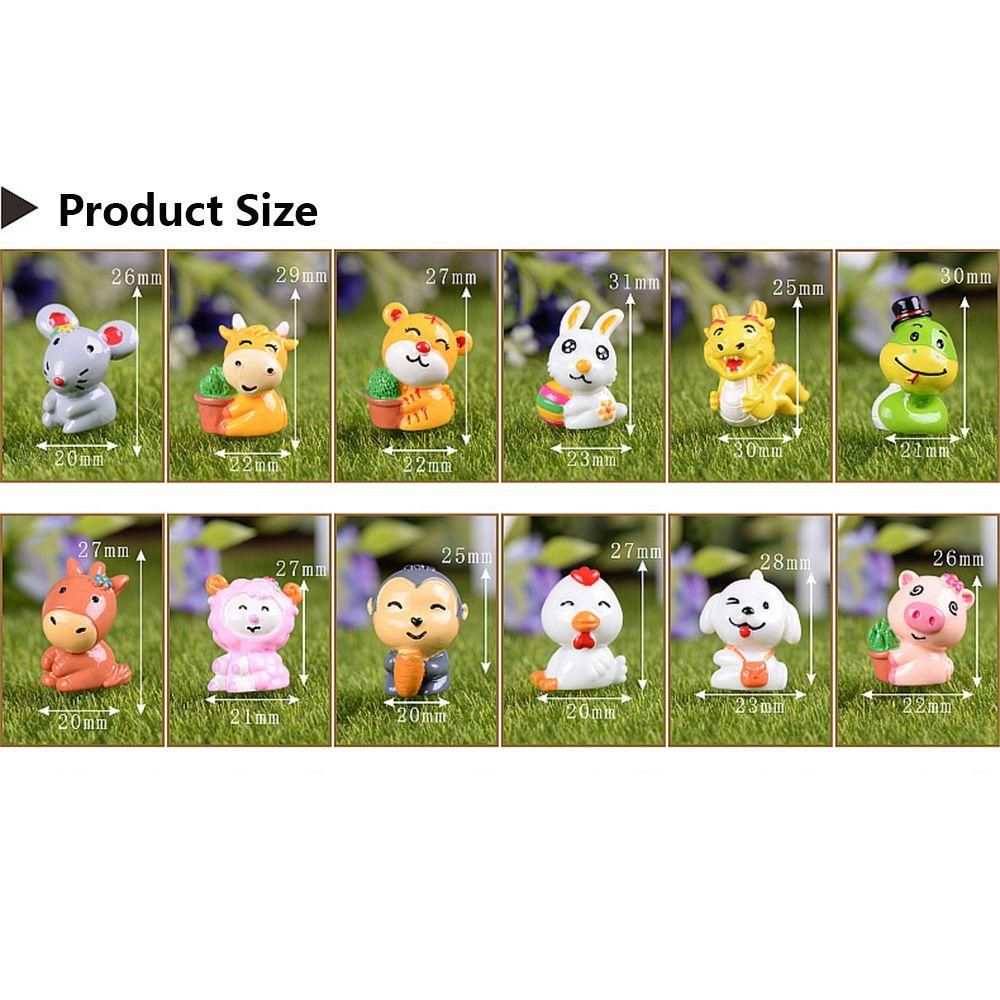 ⚝Hecceh⚝ Set 12 Mô Hình Động Vật Mini Trang Trí Vườn