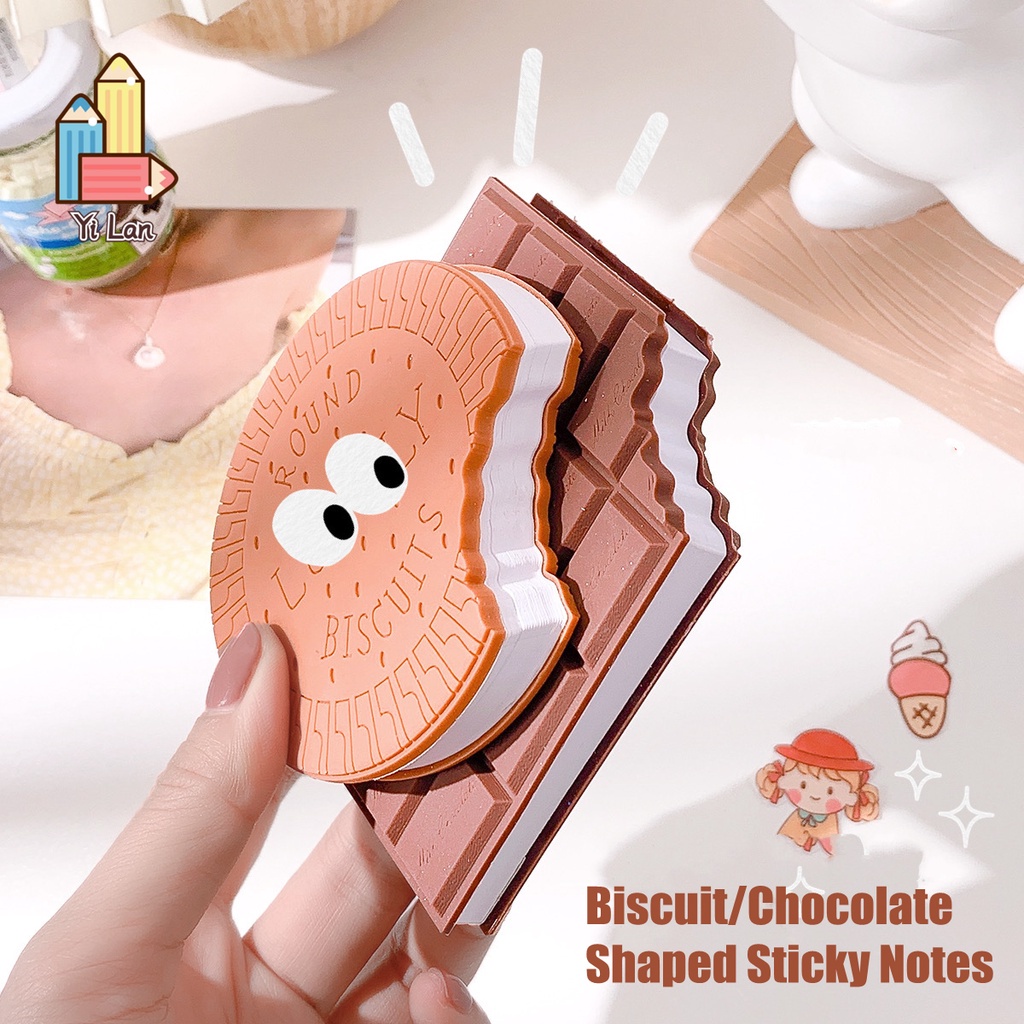 Set 80 Giấy Ghi Chú Hình Sô Cô La/Bánh Quy Hoạt Hình Sáng Tạo Cho Học Sinh