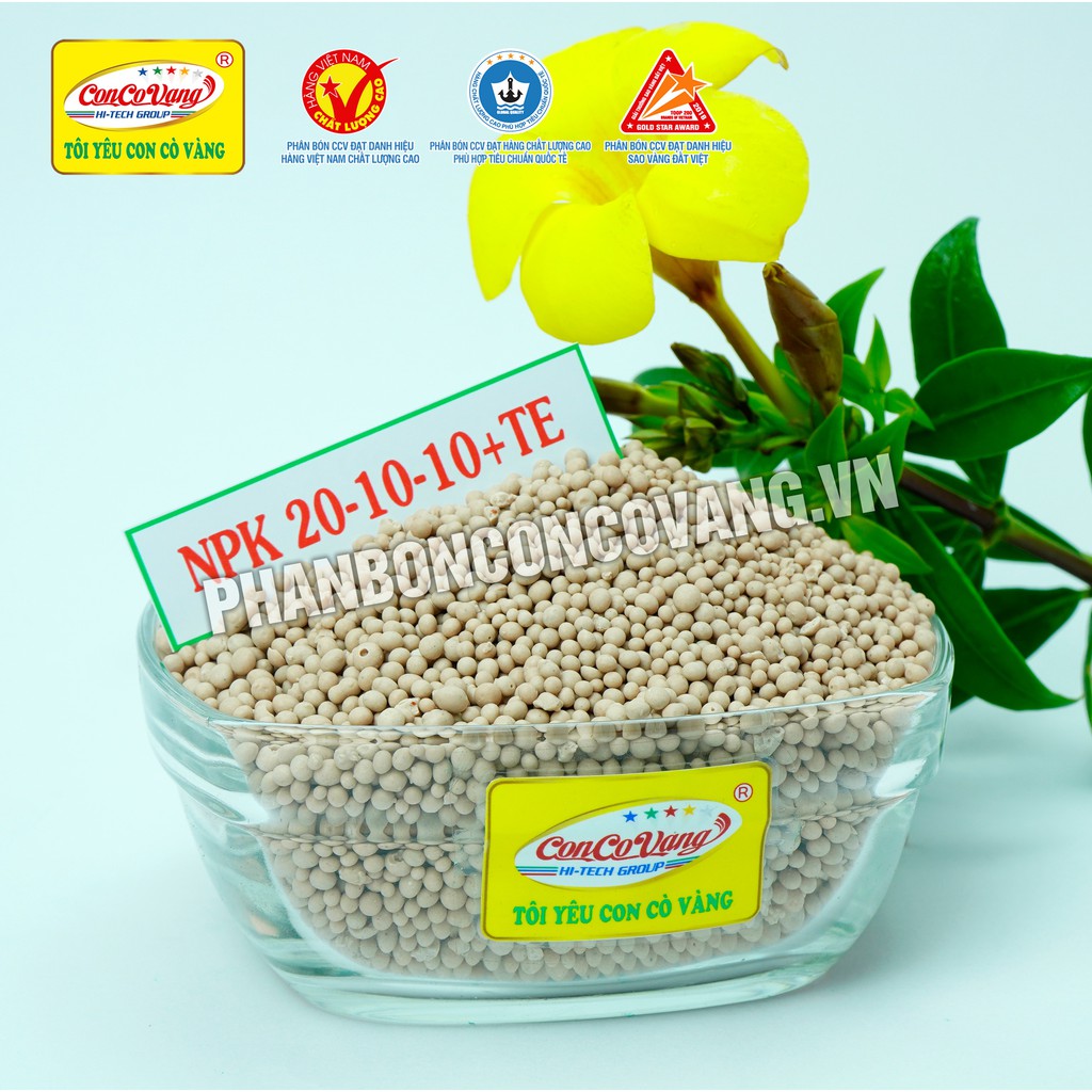 Phân bón NPK 20-10-10+TE Agri Tech (1 kg) dùng cho những rau ăn lá và cây có múi như cam, chanh..