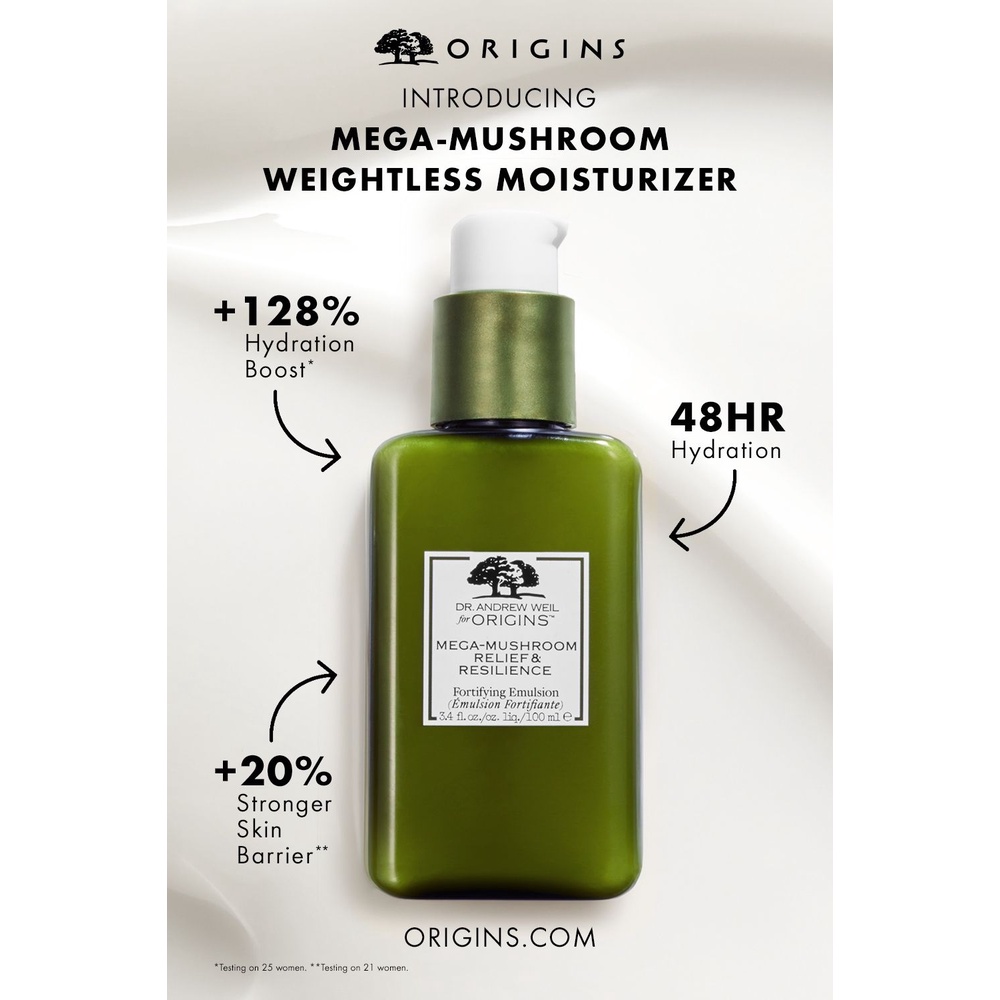 ORIGINS 🌿 Sữa dưỡng làm dịu da Mega-Mushroom Weightless Hydrating Moisturizer