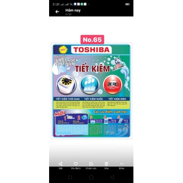 Tem trang trí máy giặt Toshiba