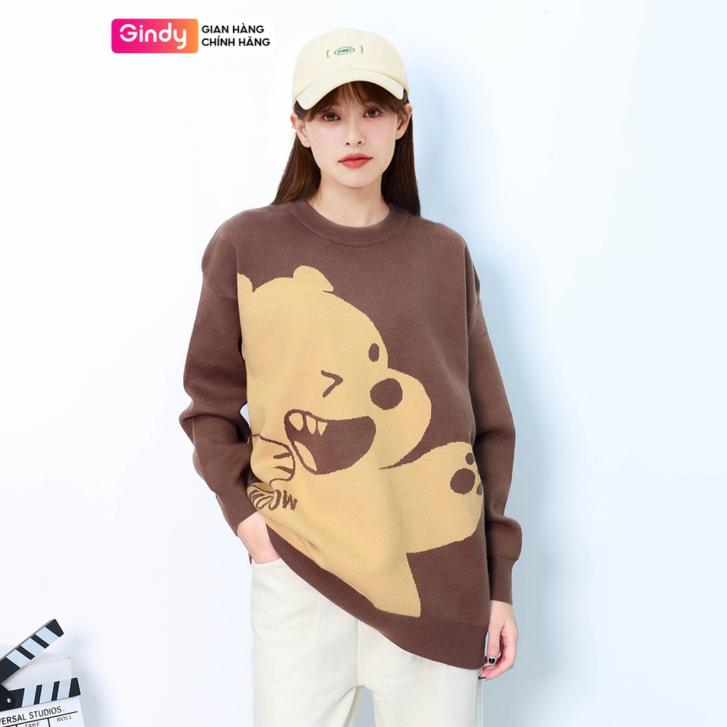 Áo len nữ GINDY hình gấu Pooh tay dài thời trang thu đông AMN002 | BigBuy360 - bigbuy360.vn