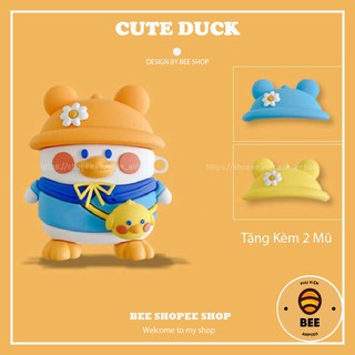 Case Airpod 1 2 Pro Đựng Tai Nghe Airpods Vịt Con Đội Mũ Chất Liệu Silicon Cao Cấp Siêu Cute - BEE SHOP