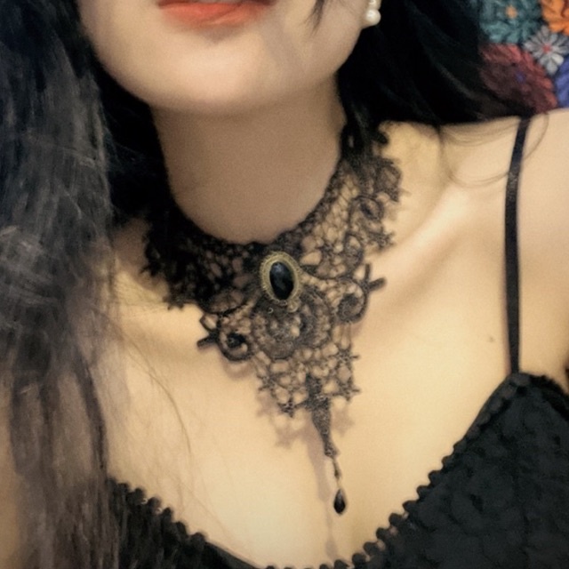 Choker ren cổ điển - Vòng cổ ren cổ điển - Khăn turban