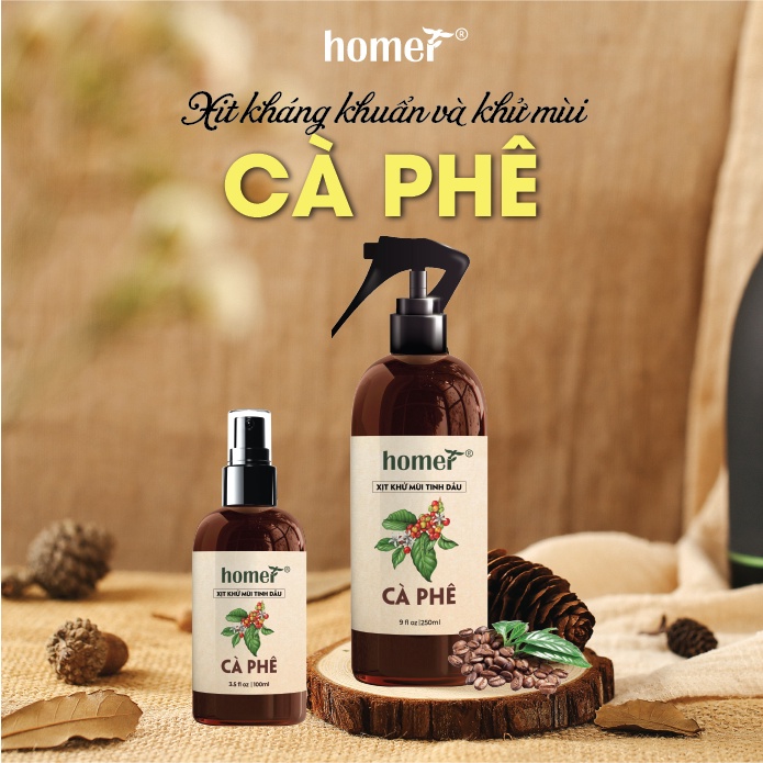 Combo 2 xịt thơm phòng Cà Phê Homer 100ml/ chai