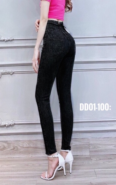 Bigsize Quần jean DD01-100 đan dây cạp cao