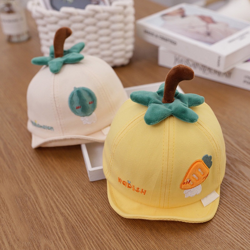 Mũ Lưỡi Trai Thêu Họa Tiết Dễ Thương Thời Trang Xuân Hè Cho Bé 6-18 Tháng Tuổi