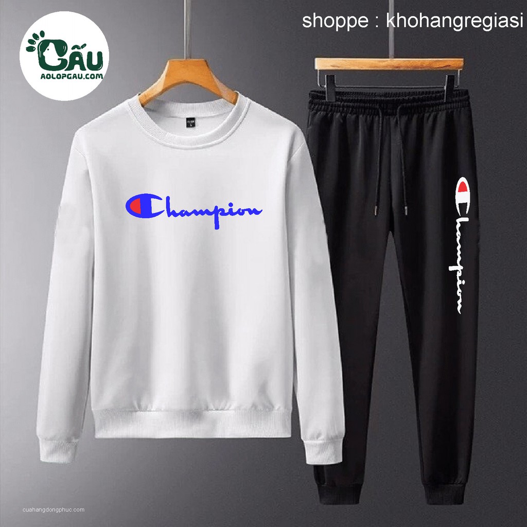 Áo Sweater - Quần Nỉ thun Champion Gấu 194 Store