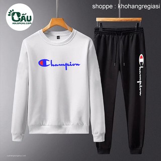 Set Bộ Sweater Champion - Set Áo Thun Thu Đông
