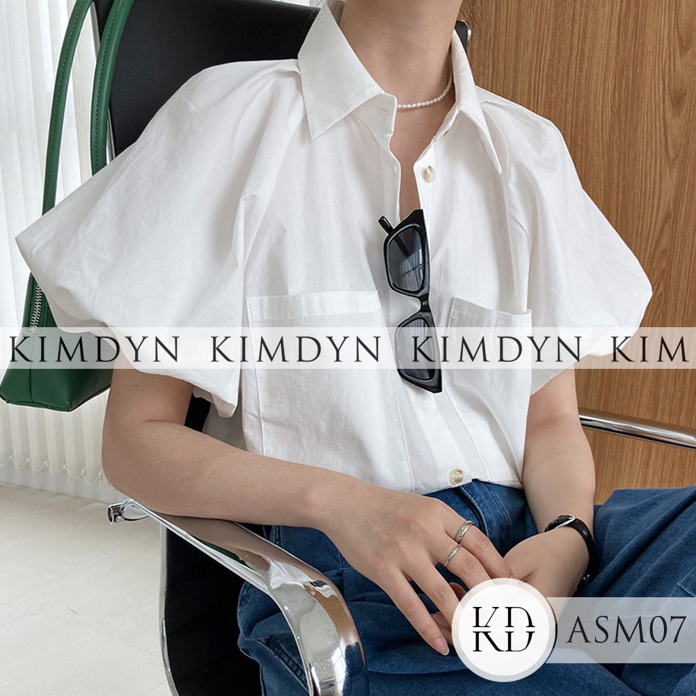 Áo sơ mi kiểu tay phồng form rộng cá tính KimDyn [KDASM07]