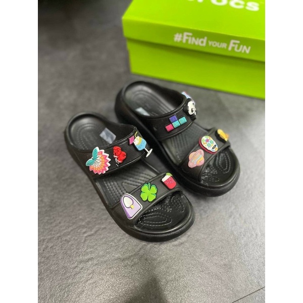 Dép Lê Cross cao gót 2 quai ngang đúc nguyên khối siêu bền, chống mùi hôi chân