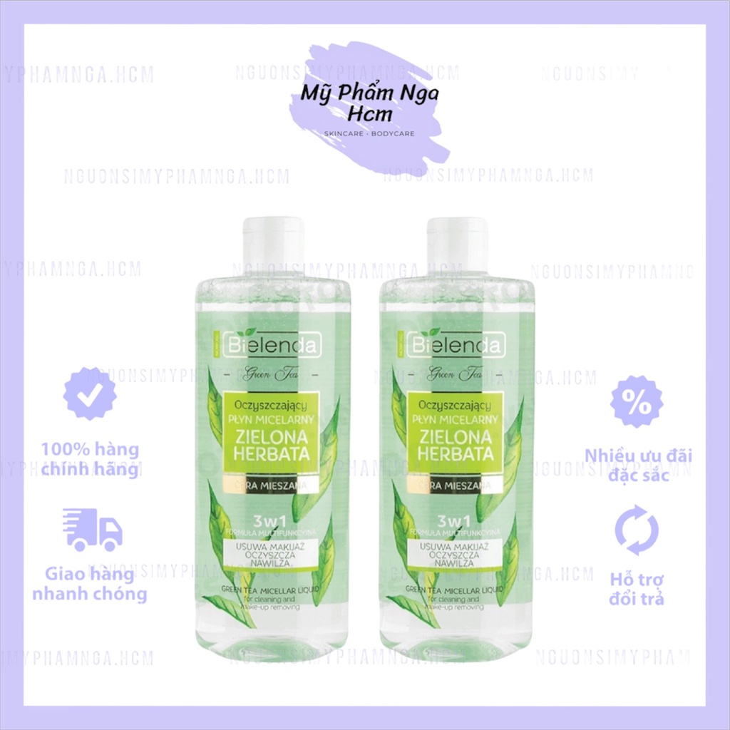 Nước tẩy trang Micellar BIELENDA GREEN TEA 500ml