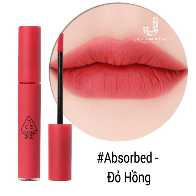 Son kem lì 3ce velvet lip tint Auth 5 màu mới nhất absorbed