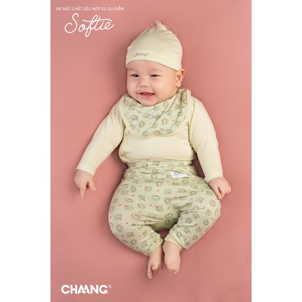 Set 2 quần dài cotton cho bé sơ sinh Chaang park mềm mát thấm hút mồ hôi
