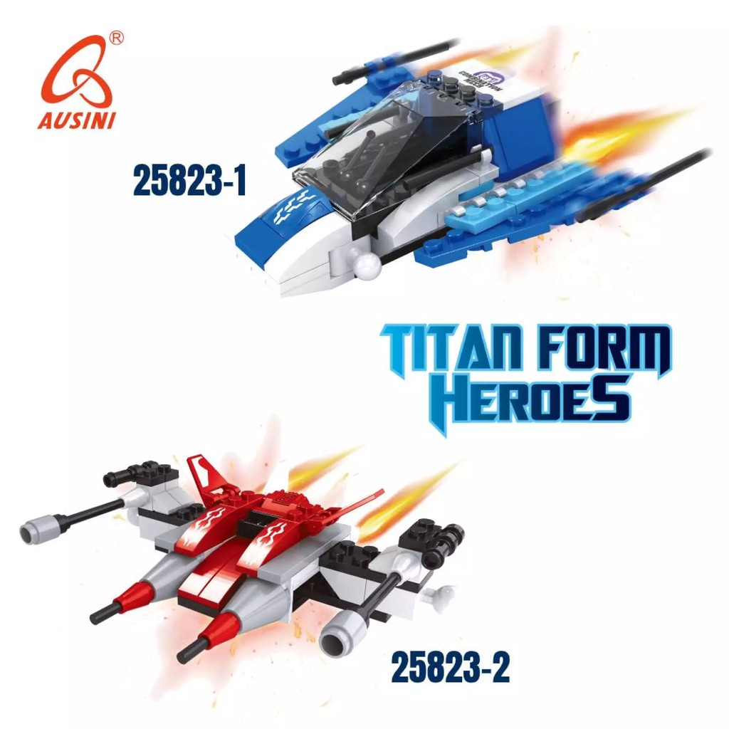 Đồ chơi lắp ráp AUSINI Titan Form Heroes - Máy bay chiến đấu và siêu xe Super God of War 25823