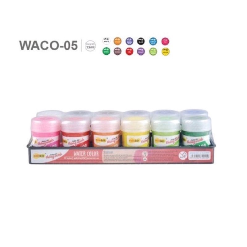 Vỉ 8 - 12 màu nước Colokit - kèm cây lấy màu, hàng chính hãng, sản phẩm chất lượng cao và được kèm cọ