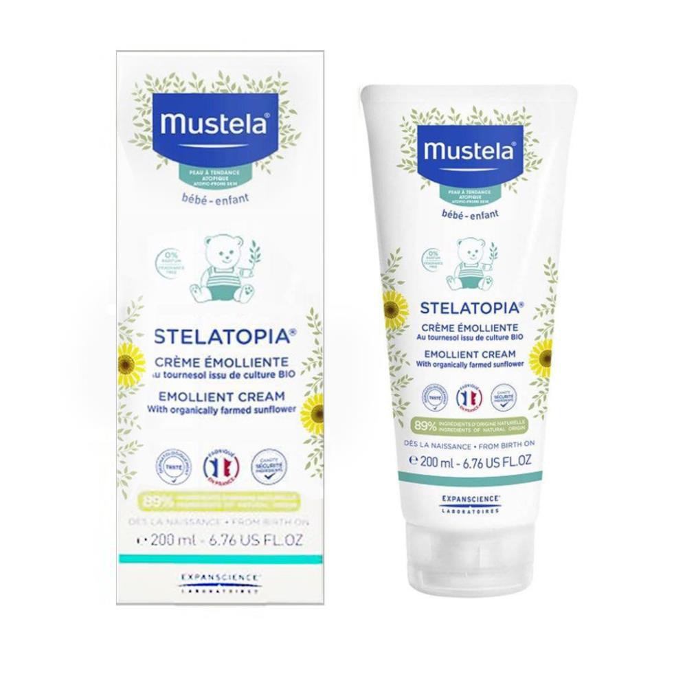 Kem Dưỡng Da Mặt Và Cơ Thể Cho Trẻ Sơ Sinh &amp; Em Bé Da Chàm Thể Tạng Mustela 200ml