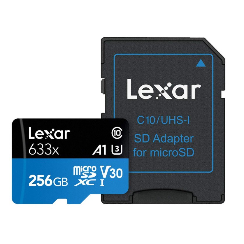 Thẻ nhớ Lexar 256G / 512G / 128G 633x MicroSDHC UHS-I Class 10 A1 U3 100MB/s + Adapter