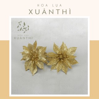 Hoa nhũ đặc trang trí decor size nhỏ 7cm - Hoa kim tuyến hoa lụa Xuân Thì - KT15
