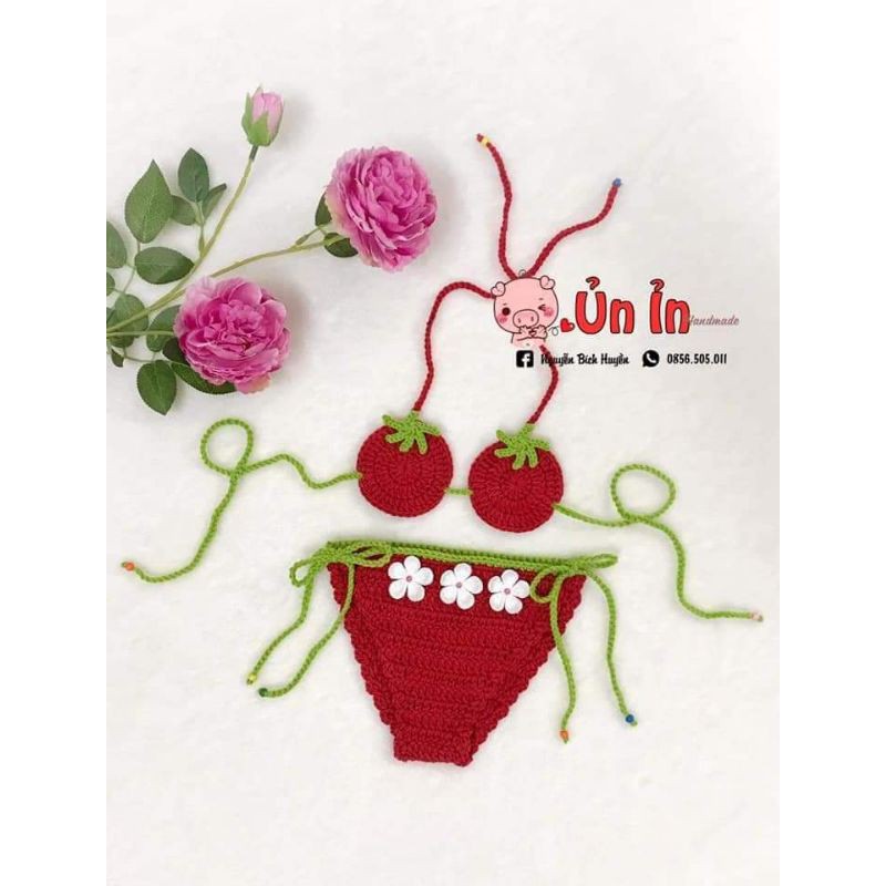 Bikini móc len handmade cho bé gái và người lớn