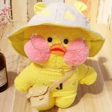 Gấu Bông Vịt Lalafanfan Vịt Má Hồng Vịt Vàng Cute Dễ Thương Cao Cấp Size 30cm full phụ kiện