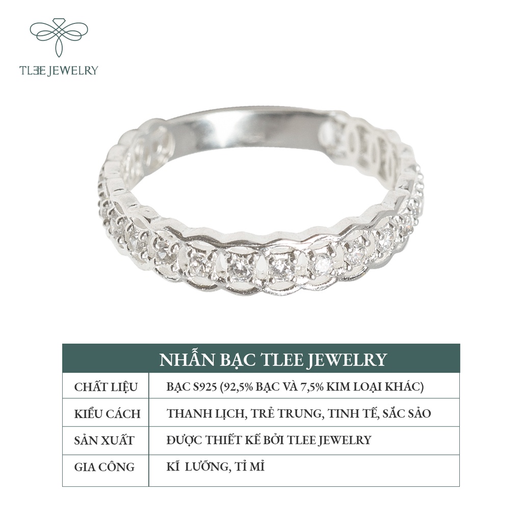 Nhẫn bạc nữ TLEE kim nạm đá cao cấp NCJ A0176