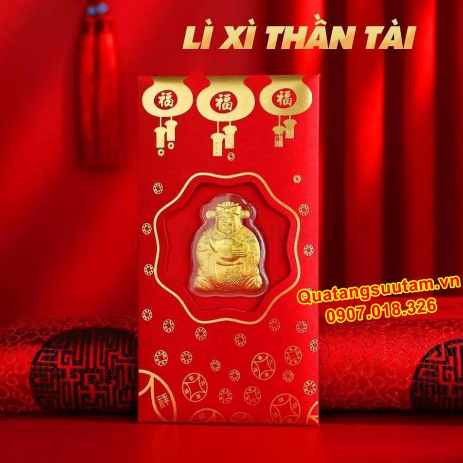 [RƯỚC LỘC] bao lì xì thần tài vàng 24k từ Đài Loan, Quà Tết 2023