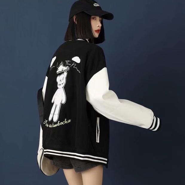 Áo khoác bomber in hình phong cách Hàn Quốc áo khoác bóng chày nam fashion bigsize áo khoác áo dài tay unisex áo khoác bóng chày