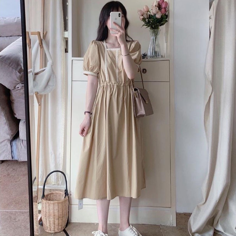 Đầm chiết eo phong cách retro thời trang cho nữ