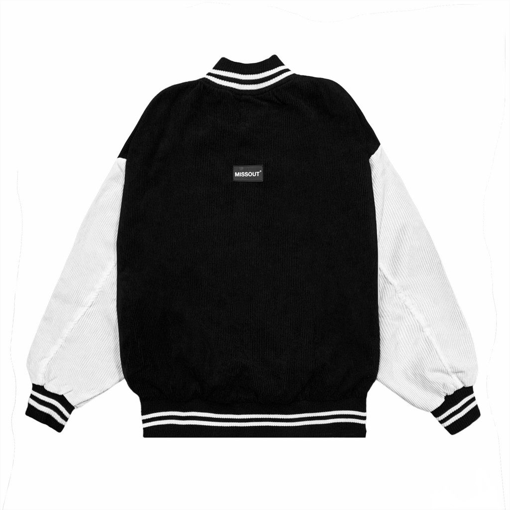 ÁO KHOÁC FABRIC BOMBER BLACK & WHITE