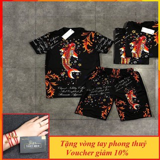 XẢ HÀNG Bộ Đồ Nam - Bộ Thun Nam Thời Trang Hè In Hình Cá Chép - ShopMens - BN135