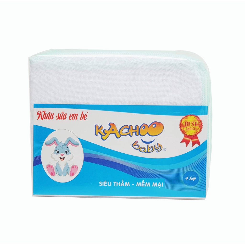 Bịch 10 khăn sữa cho bé 3 lớp/4 lớp/5 lớp KACHOOBABY 100% cotton (Vải xô) Mềm mại kích thước 26x31cm