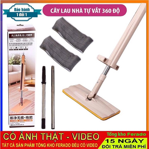 Cây Lau Nhà Thông Minh, Cây Lau Nhà Tự Vắt Xoay 360 Độ SELF-FILTERING Cao Cấp