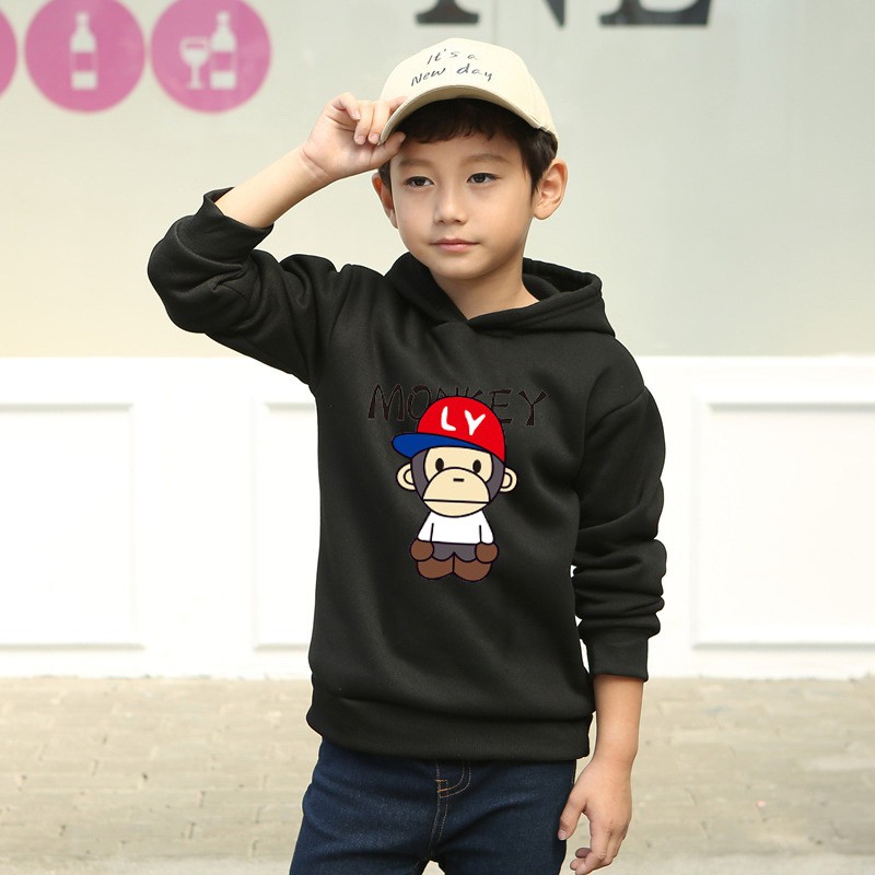 Áo Hoodie Hình Khỉ Cho Bé Trai Từ 2-15 Tuổi K5251