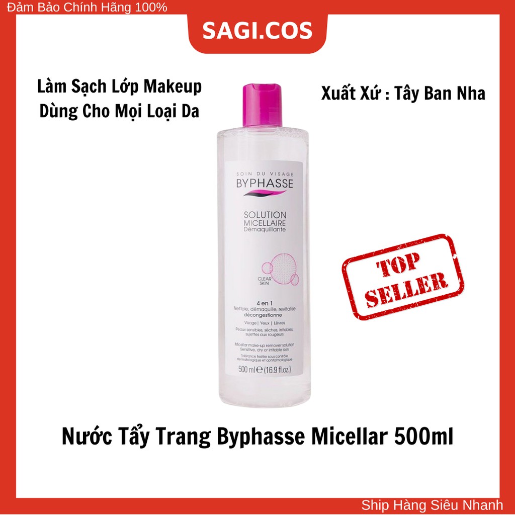 Nước Tẩy Trang BYPHASSE Solution Micellaire Démaquillante