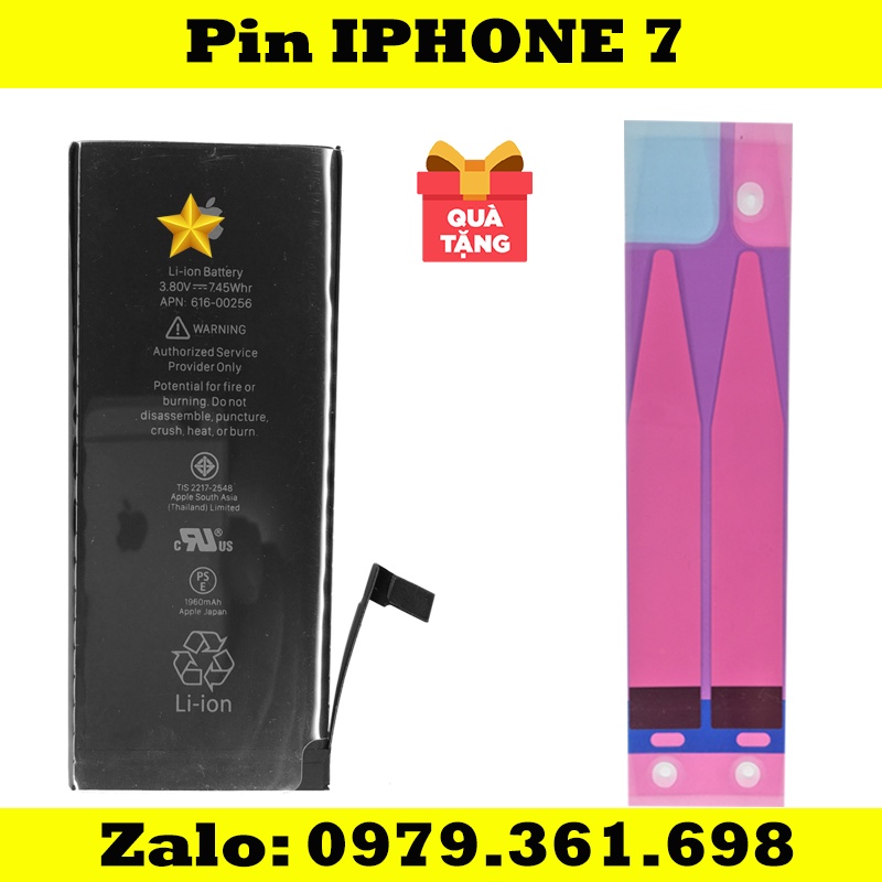 Pin ĐT táo 7(1960 mAh)-Hàng new-Tặng keo dán pin