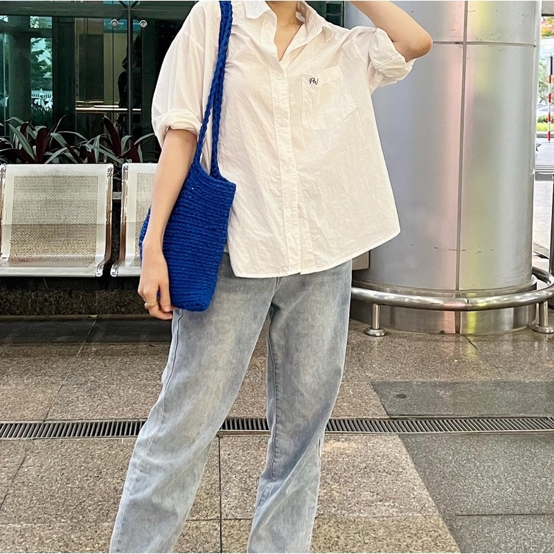 Túi đan móc thủ công colorblockBAGs